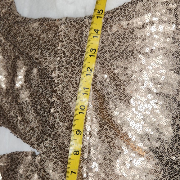 Altar'd State Gold Sequin Long Sleeve Dress - Picture 10 of 12